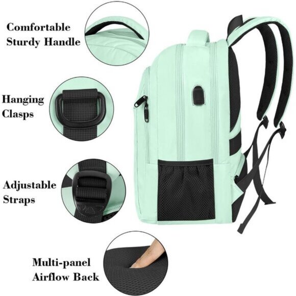 🆕Matein Men Mint Green Travel Business Anti Theft Slim Sturdy Laptops Backpack - Picture 8 of 10